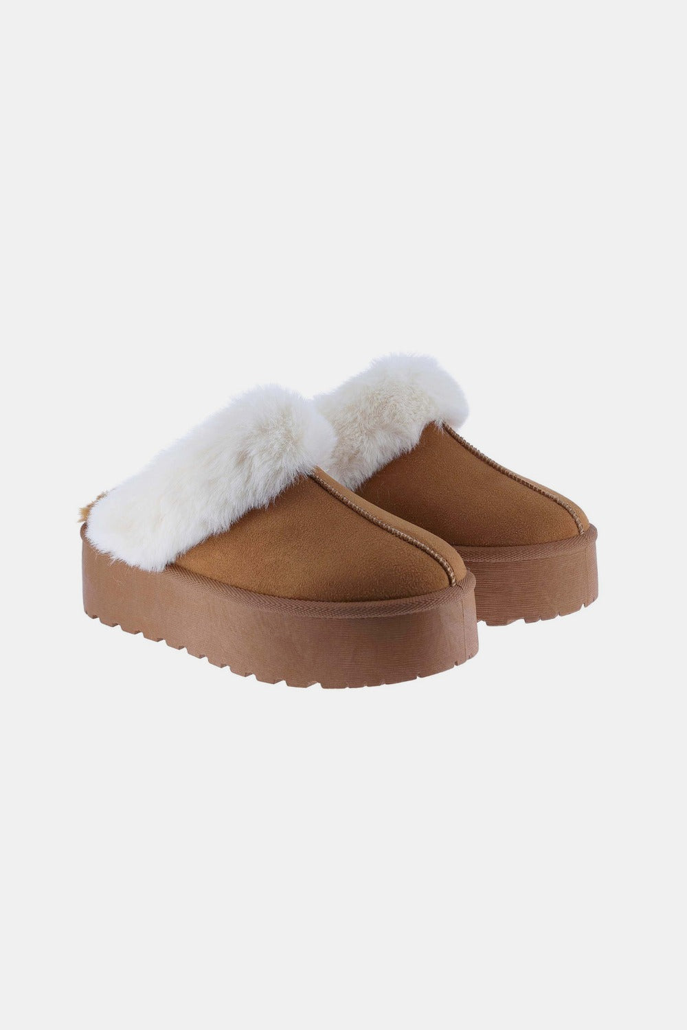 Fur trimmed slippers clearance