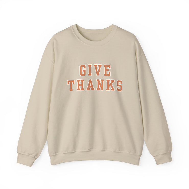 Dusty Orange Give Thanks Women's Graphic Sweatshirt