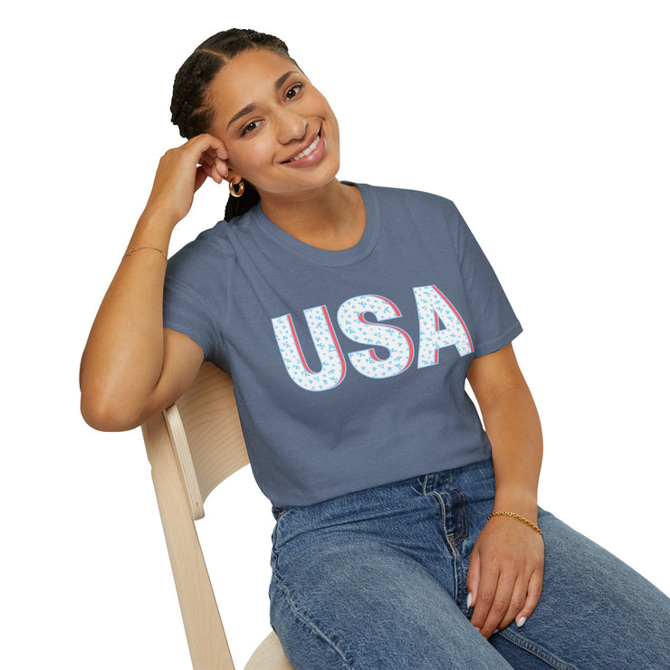 Floral USA Graphic T-Shirt