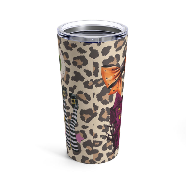 Halloween Leopard Print Insulated Tumbler,  Spooky Gift Idea, Custom 20oz Cup