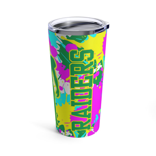 Personalized Neon Paint Splatter Football Player Sports 20 oz Tumbler