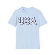 Red White and Blue USA with Stars Graphic T-Shirt