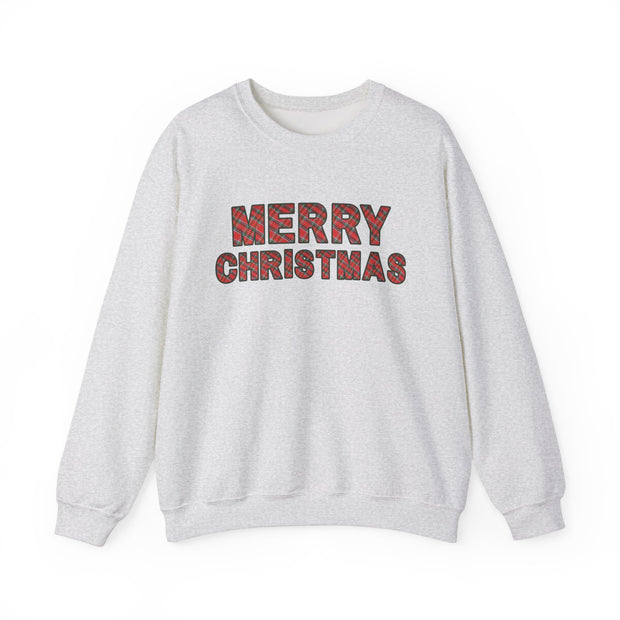 Plaid Print  Merry Christmas Women's Graphic Sweatshirt