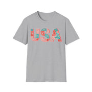 Tropical Floral USA Graphic T-Shirt