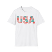 Tropical Floral USA Graphic T-Shirt