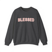 Retro Checkered Background Blessed Graphic Sweatshirt