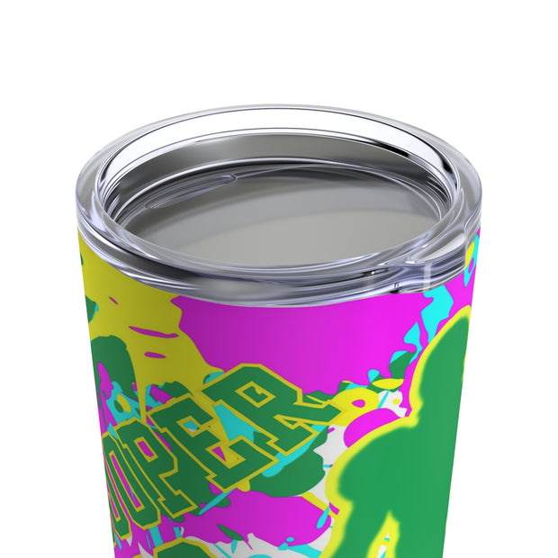 Personalized Neon Paint Splatter Football Player Sports 20 oz Tumbler