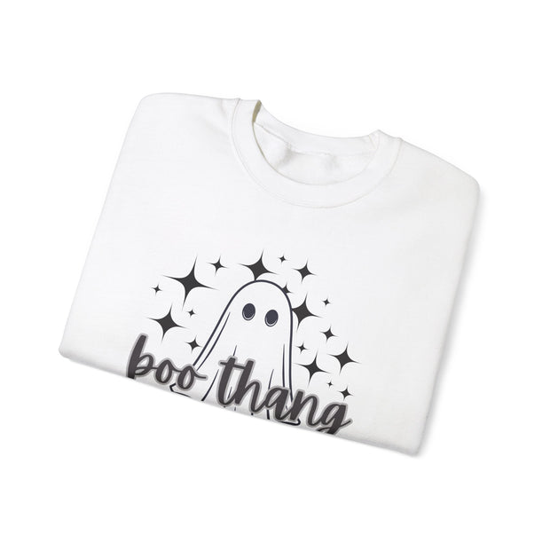 Boo Thang Ghost With Stars Halloween Graphic Sweatshirt