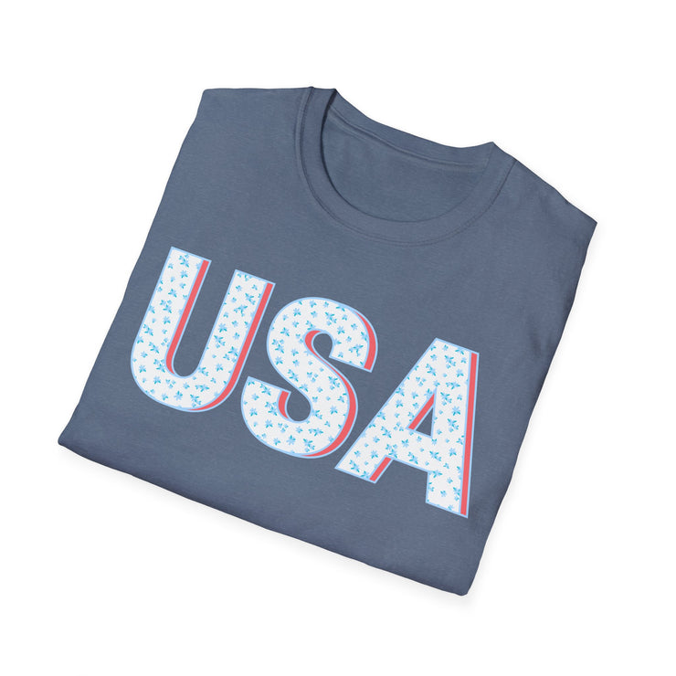 Floral USA Graphic T-Shirt