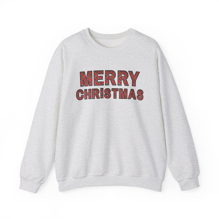 Plaid Print  Merry Christmas Women's Graphic Sweatshirt