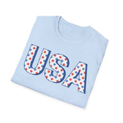 Red White and Blue USA with Stars Graphic T-Shirt