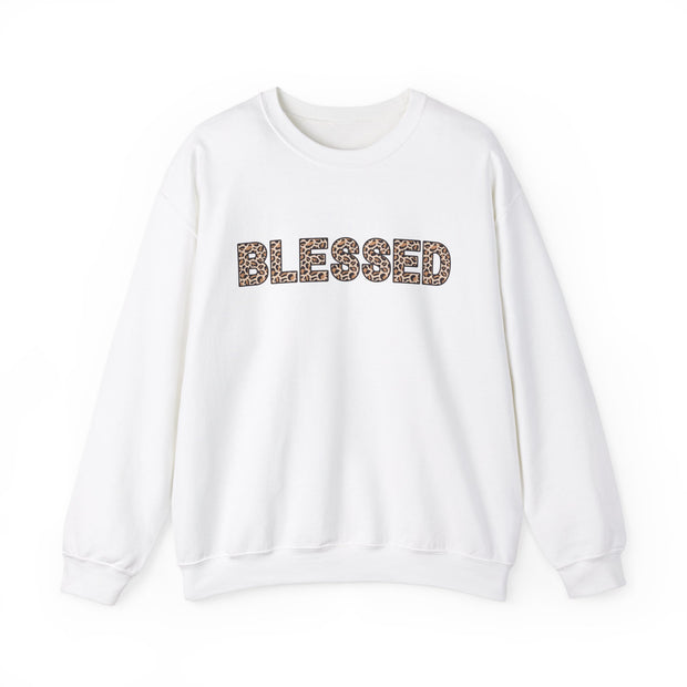 Leopard Print Blessed Women's Graphic Sweatshirt