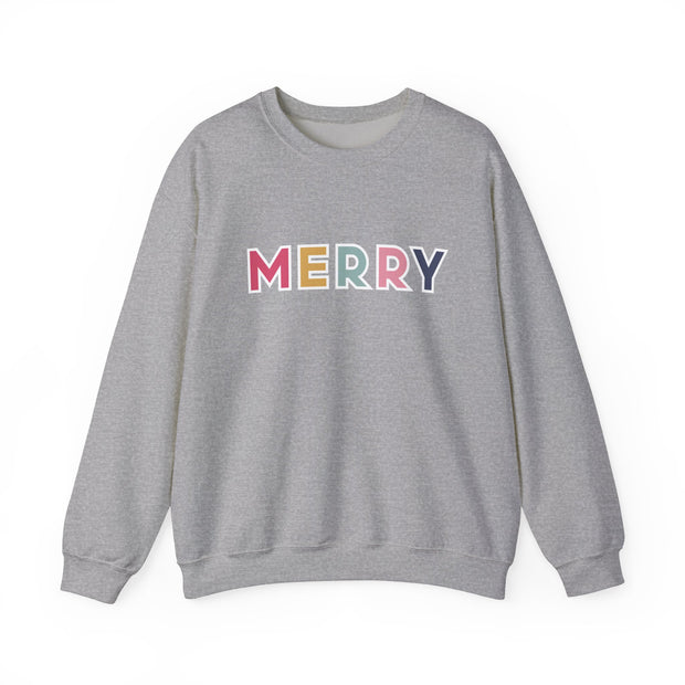 Pops of Color Merry Women's Christmas Graphic Sweatshirt