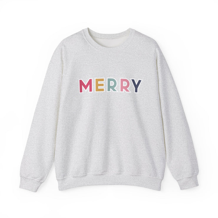 Pops of Color Merry Women's Christmas Graphic Sweatshirt