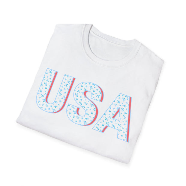 Floral USA Graphic T-Shirt