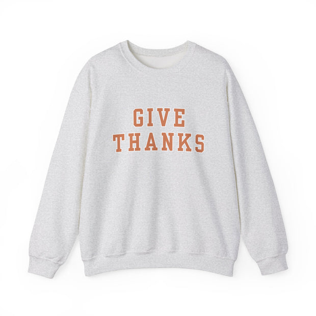 Dusty Orange Give Thanks Women's Graphic Sweatshirt