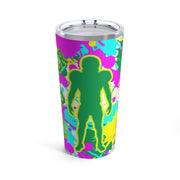 Personalized Neon Paint Splatter Football Player Sports 20 oz Tumbler