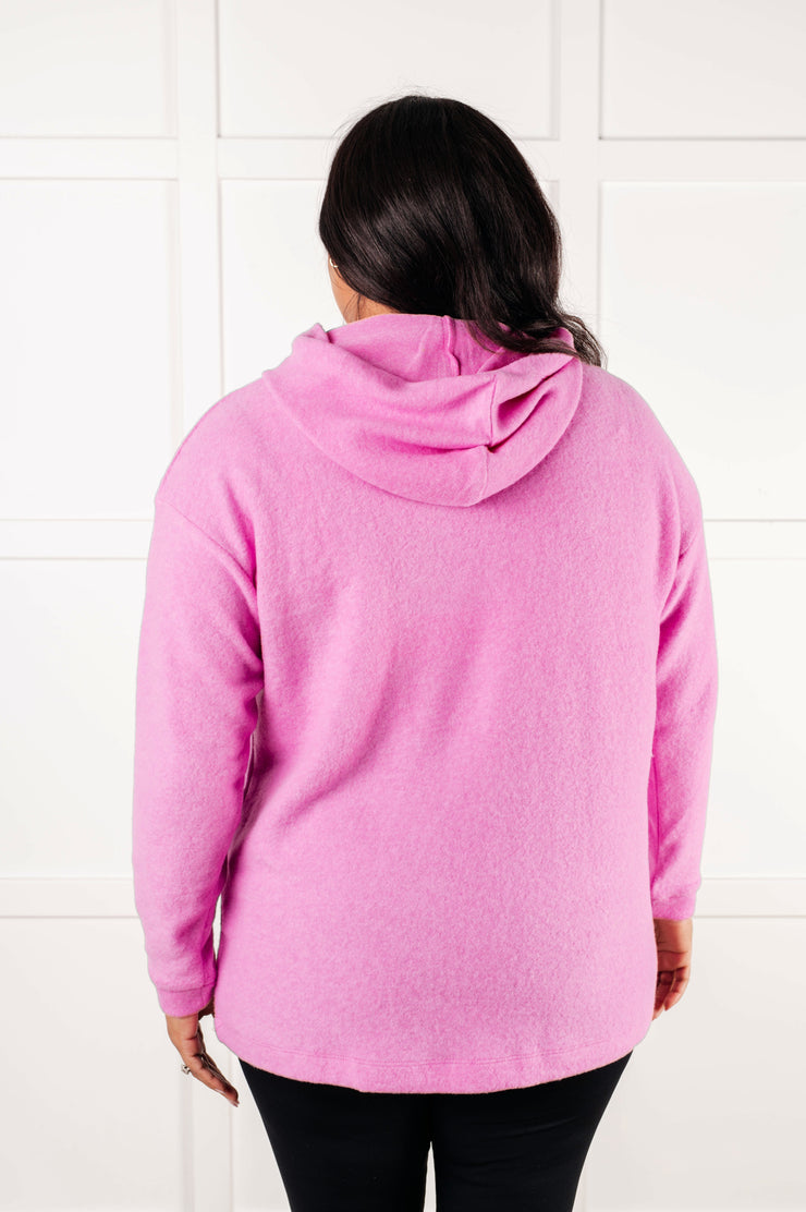 Basically My Favorite Hooded Pullover in Bright Mauve