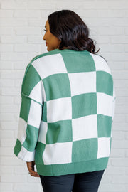 Check Yourself Checkered Sweater in Green