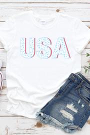 Floral USA Graphic T-Shirt